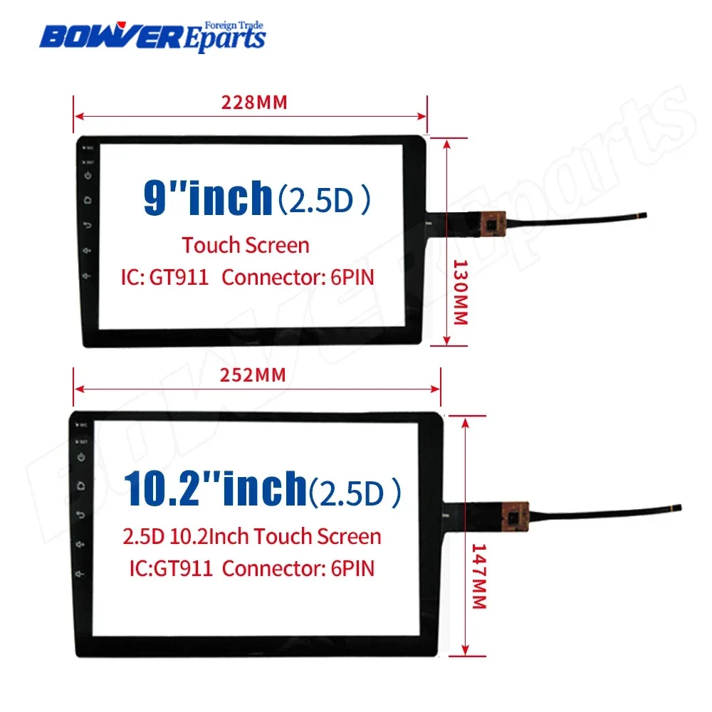 Touch Screen Panel LCD Touch Panel BOWVER Eparts Foreign Trade 2.5D 9 /10.2 inch 100% New for RS-8577-V0 FPC XDX Touch Panel Parts Sensor Glass Digitizer
