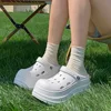 Cave shoes for women with thick soles and increased height for external wear. New summer silent and anti slip beach sandals 2