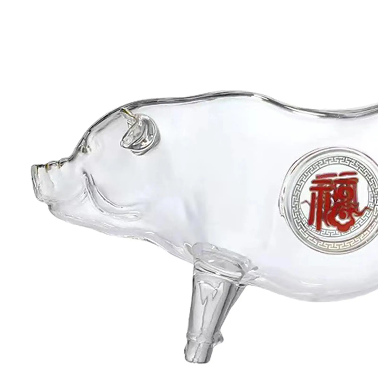 Pig Shape Decanter Glass Liquor Decanters Clear Novelty for Spirits Unique Drink Dispenser Wine Bottle for Anniversary Gift