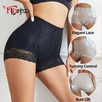 Flarixa dentelle ventre contrôle culotte taille haute boxeurs femmes glace soie bout à bout Shaper Shorts Figure ventre façonnage culotte 1
