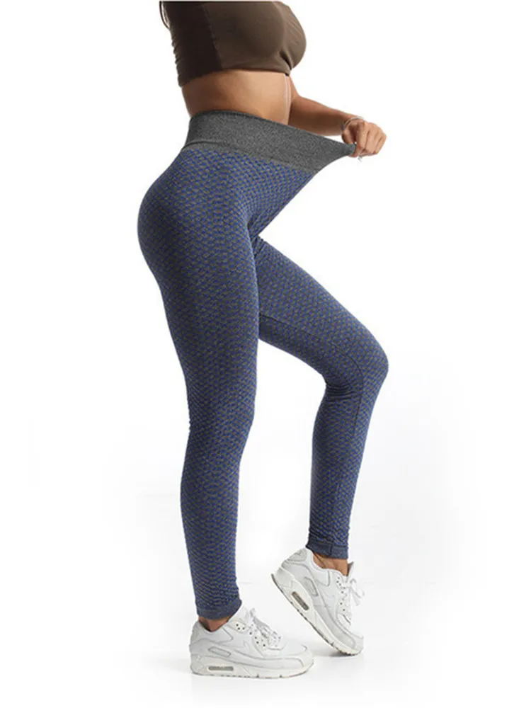 gym leggings YRRETY Seamless Fitness Women Honeycomb Leggings Fashion Print High Waist Elastic Push Up Ankle Length Breathable Sports Pants lululemon align leggings Leggings