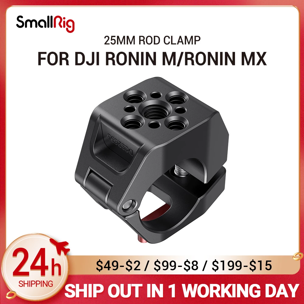 Morsetto Per Asta Smallrig Da 25Mm Per Dji Ronin M/Per Ronin Mx / Freefly Movi & Cool Morsetto Per Testa A Sfera Per Microfono Monitor Attacco Fai Da 