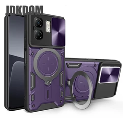 Shockproof Magnetic Stand Case for Infinix Smart 10 Plus (Purple)