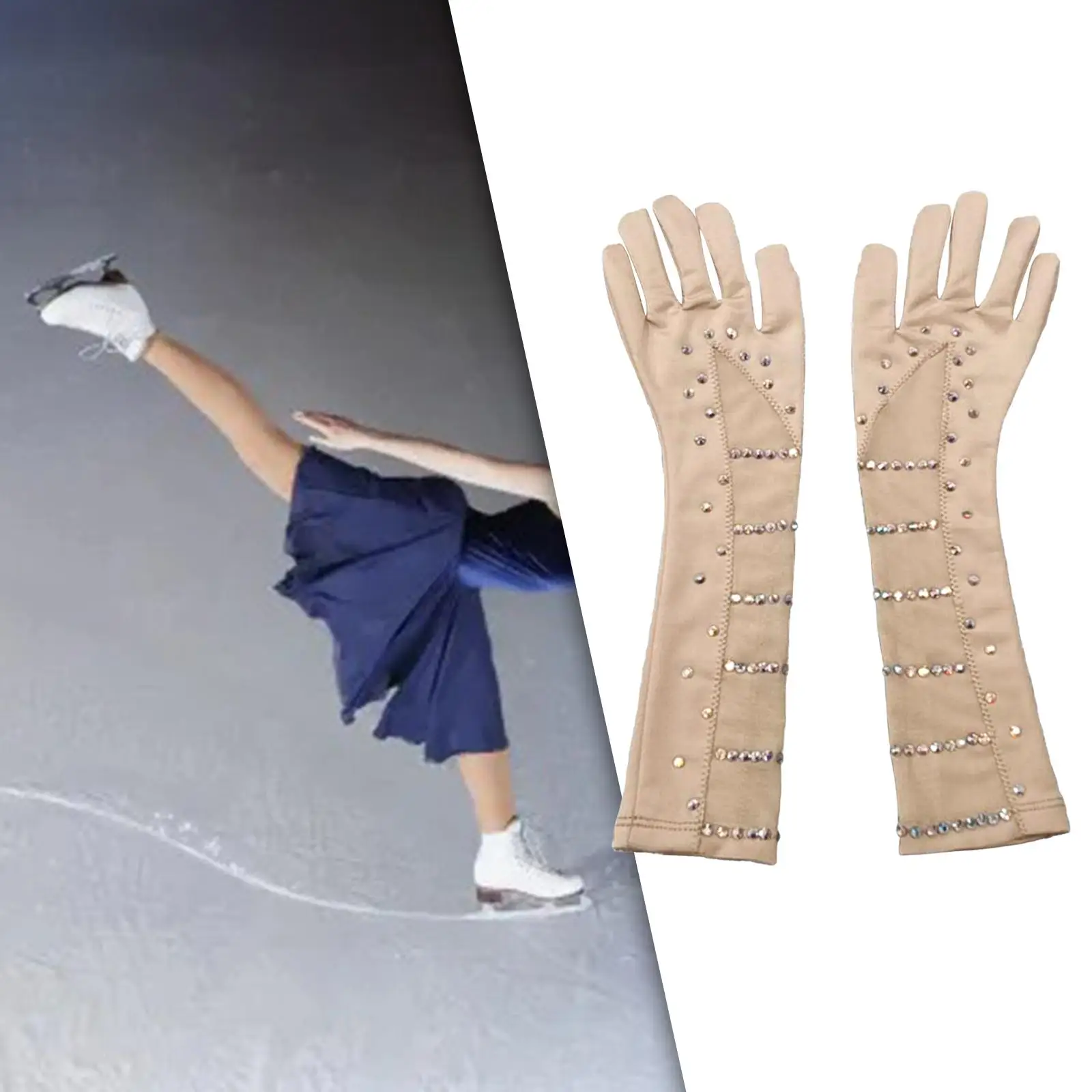 Ice Skating Gloves Figure Skating Gloves for Women Girls Thermal Winter Skate Gloves for Ice Figure Skating Practice Training