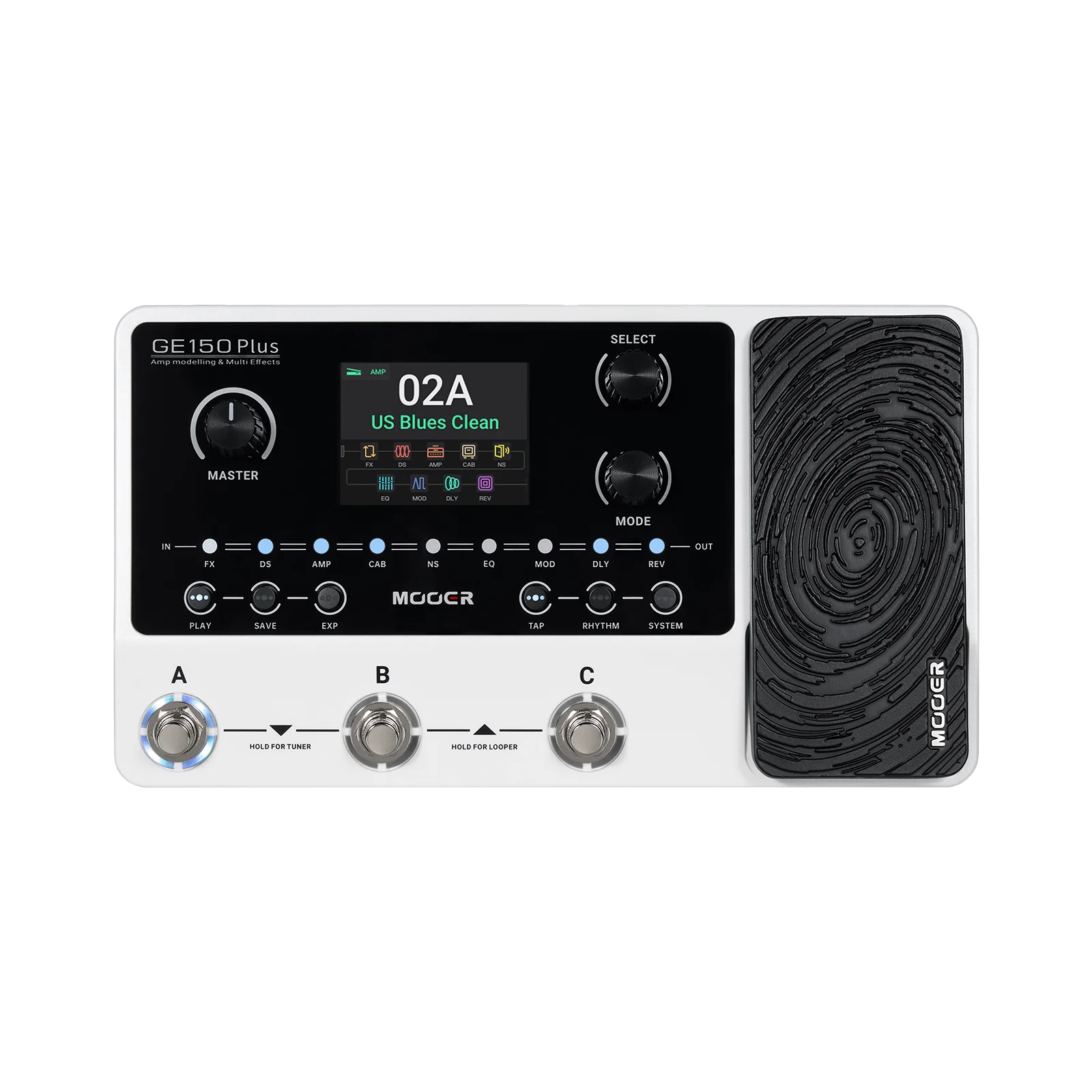 Mooer GE150 Plus/GE150 PlusLi Built-in 198 factory preset tones upgraded to 3 pedal spikes