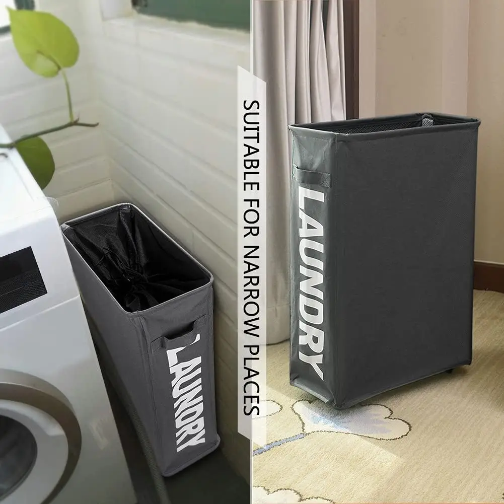 Laundry Basket with Wheel Foldable Dirty Clothes Hamper Basket Clothes Organizer Yoga Storage Basket Corner Storage Bag