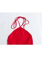 2024 Halter Long Dresses for Women Backless Satin Dress Woman Off Shoulder Sexy Midi Dresses Elegant Evening Party Dress - Image 4