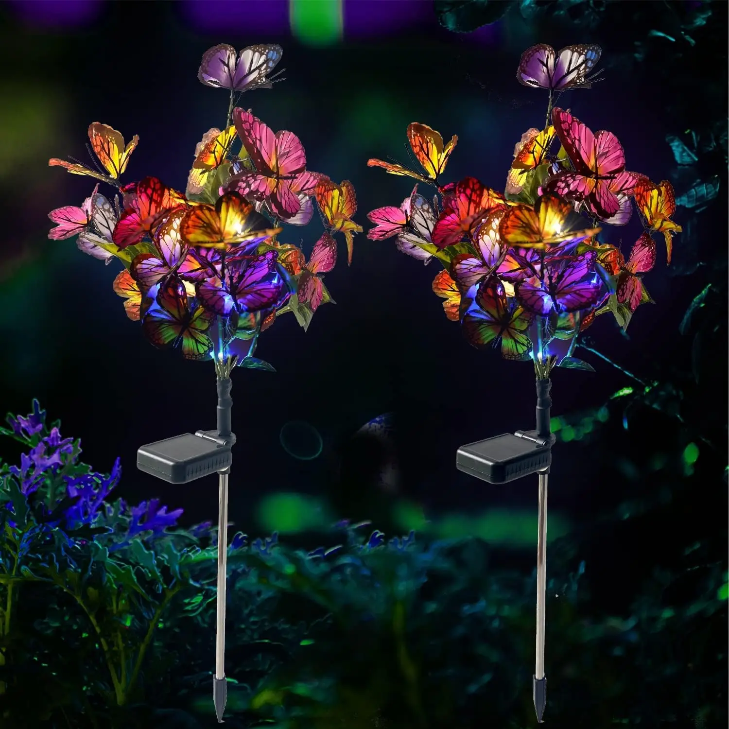 LED Solar Butterfly Solar Lights Outdoor Landscape Lights IP65 Waterproof for Yard Lawn Garden Walkway Decorative Path Lighting 2