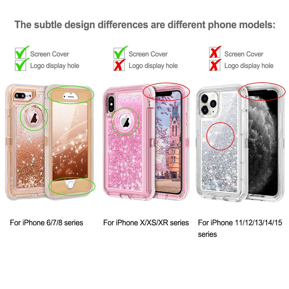 Blingbling Liquid Quicksand Heavy Duty Defender Case