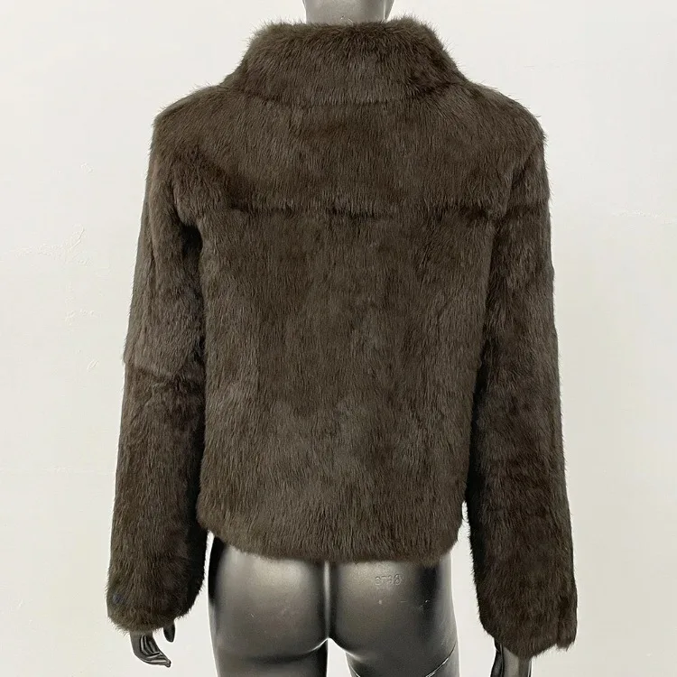 Luxury Rabbit Fur Coat Wearing Style 2