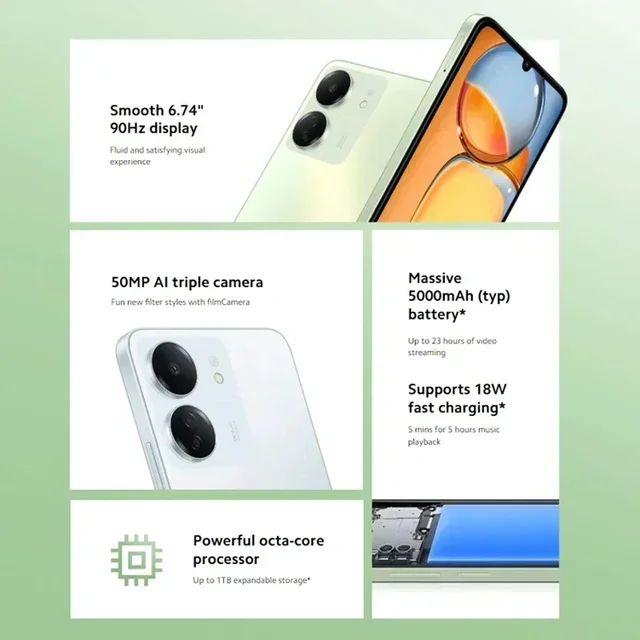 [World Premiere]Global Version Xiaomi Redmi 13C MIUI 14 Smartphone 90Hz 6.74" Display MTK Helio G85 Octacore 50MP Camera 5000mAh - Image 2
