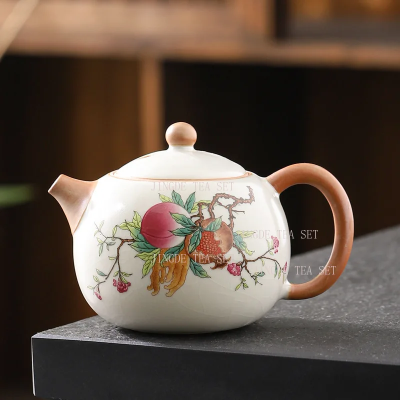 220ml capacity ceramic Ru kiln Xi Shi teapot for home brewing Chinese Kung Fu tea set high-end brewing teapot