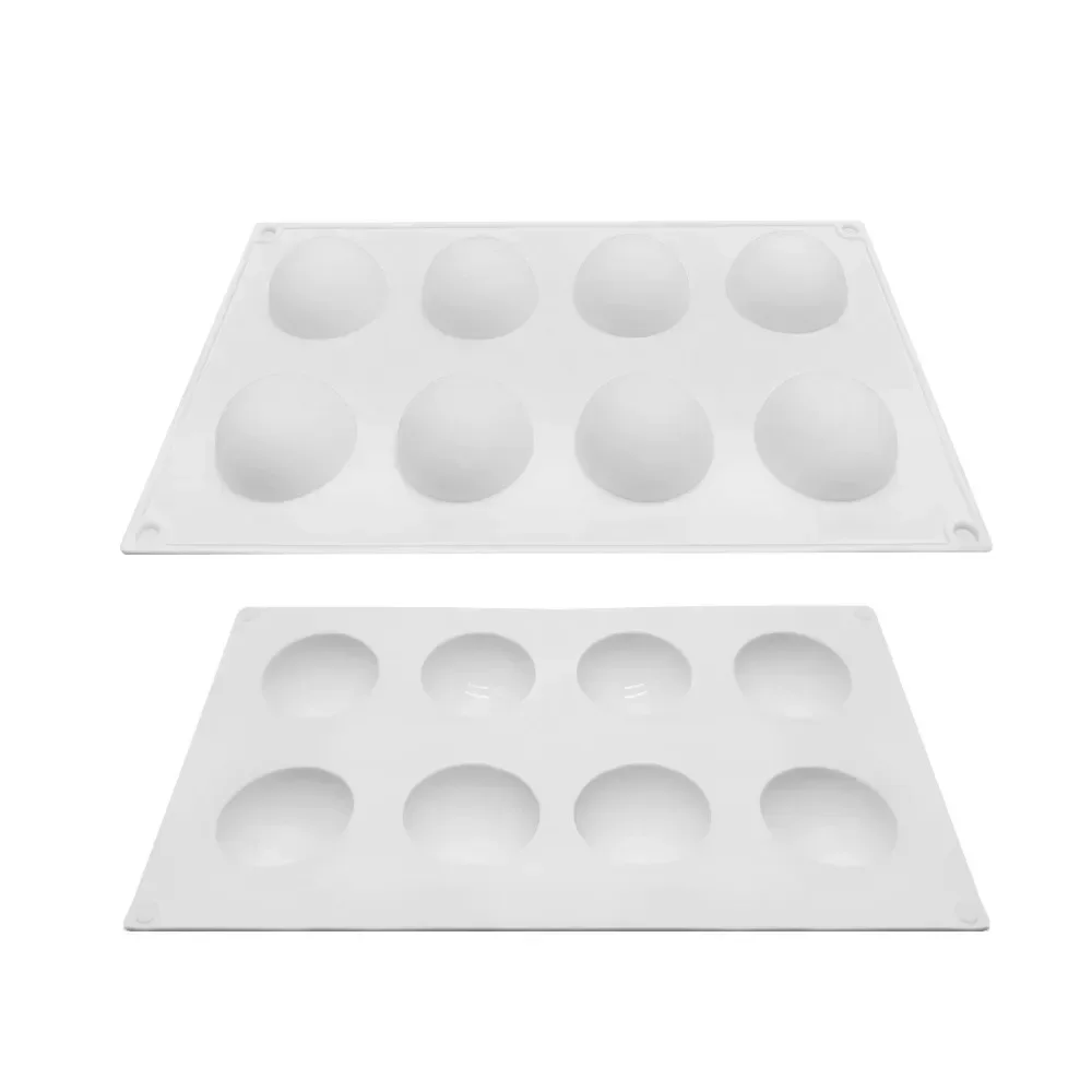 Mushroom Candle Molds DIY Mousse Cake Chocolate Cup Semicircle Silicone Mold Dessert Half Sphere Jelly Pudding Baking Tools