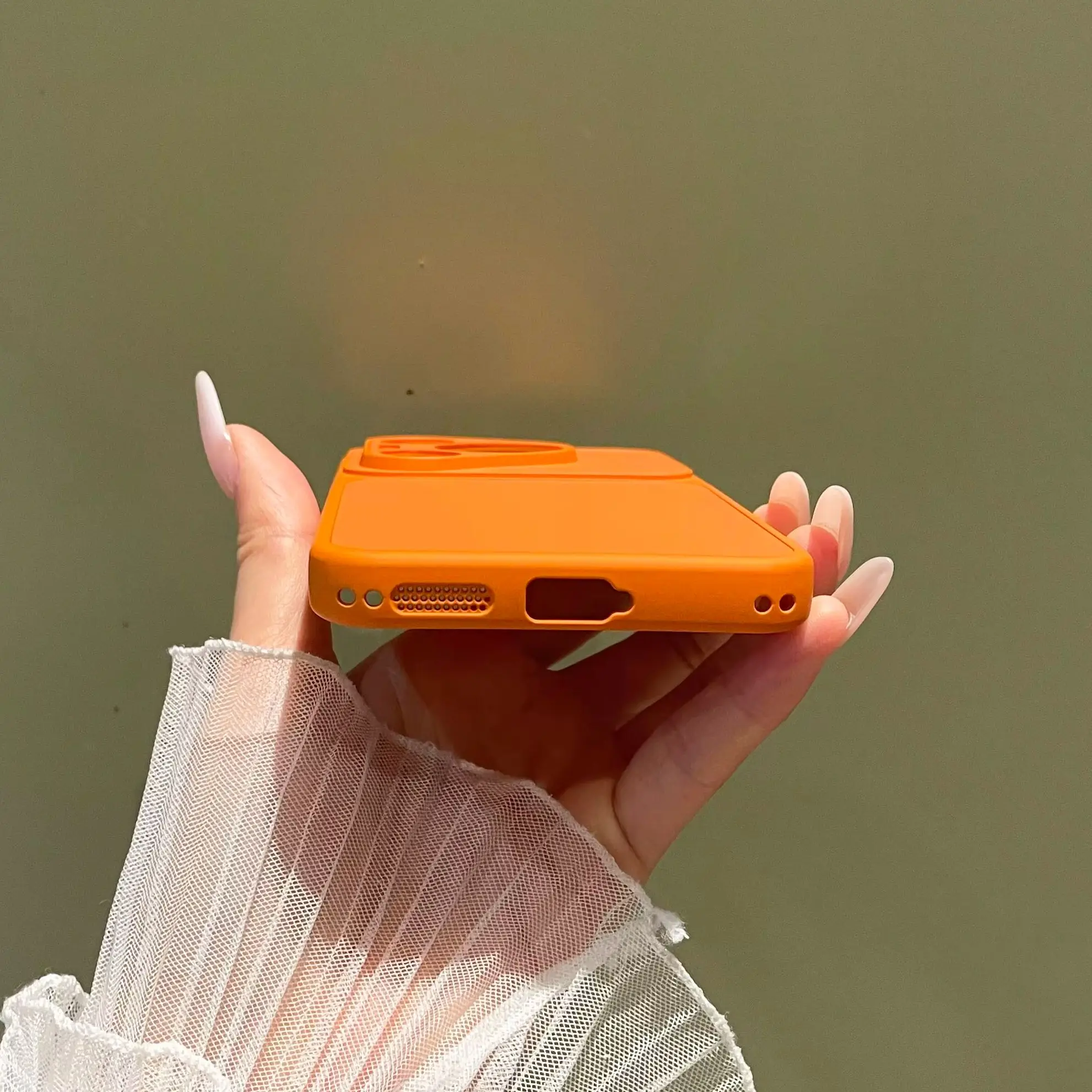 Liquid Silicone Solid Color Case with Lens Protection and Matte Finish
