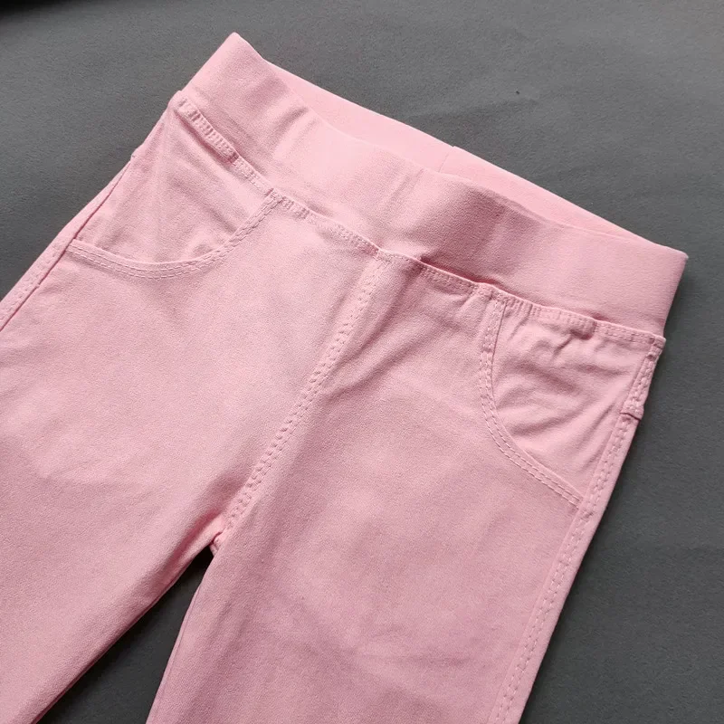 Kids Girl Pants Slim Spring Autumn Elastic Pencil Trousers Casual Solid Leggings 2-11Y girl pants
