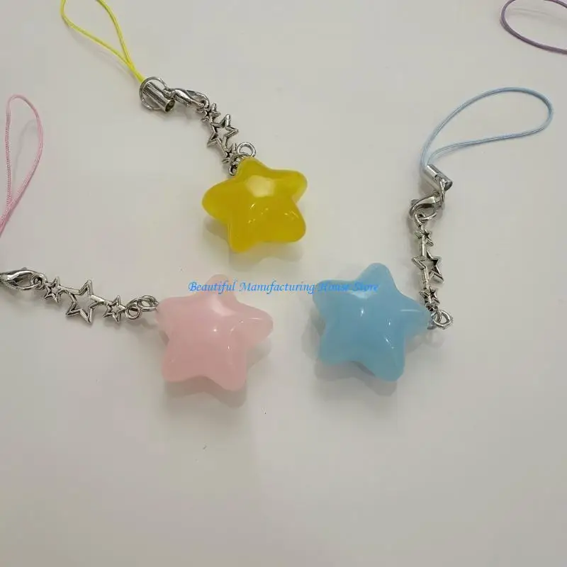 E56A Fashion Star Phone Accessoire Trend Telefon Charme für Frauen Keychain Lovely Keyring – Detail 10