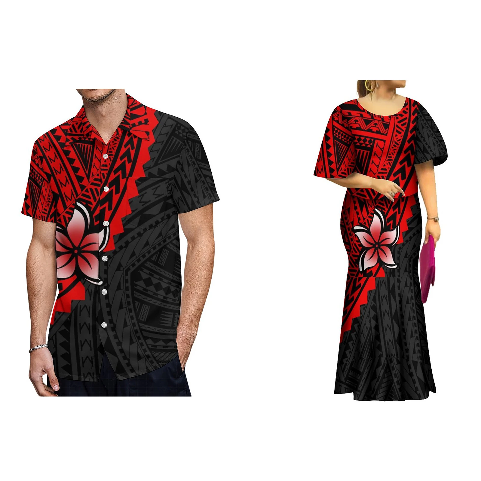 Robe,Robe longue en forme de queue de poisson, deux pièces, haut à ...