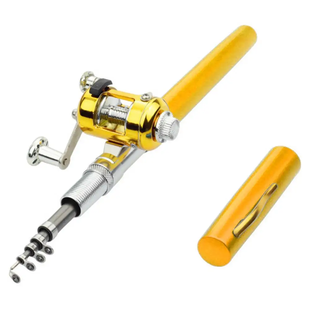 Lightweight Mini Pen Shape Telescopic Fishing Rod Pole Reel Fish Tackle  Tools