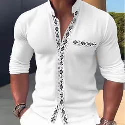 Spring Summer New Fashion Polo Neck Short Sleeve Casual Versatile Clothing Western Commuter Print Loose Comfortable Men's Shirts