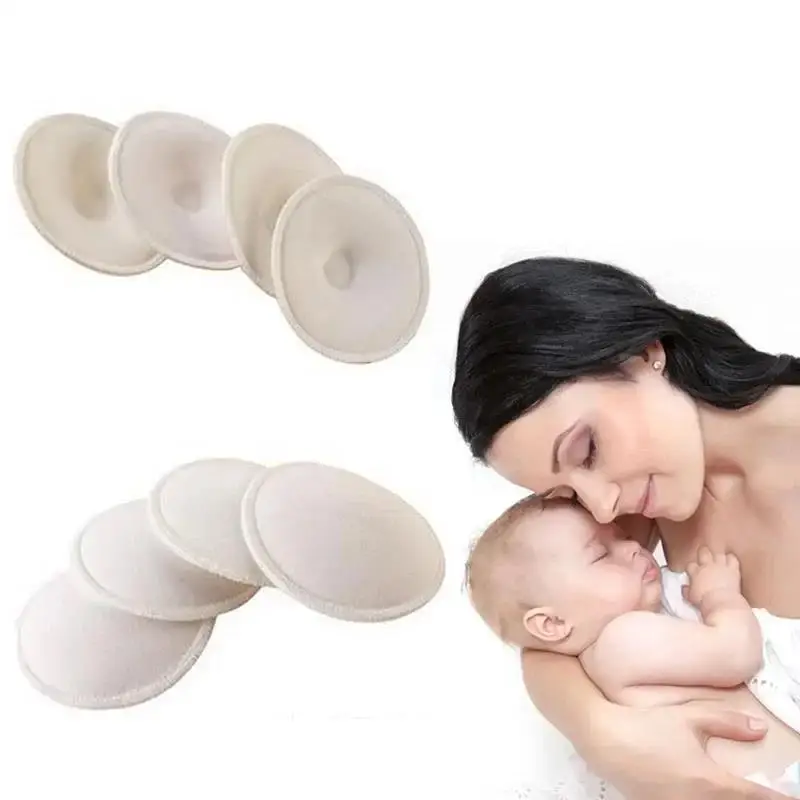 4 Pcs Skin-friendly Breast Pads Anti-overflow Nursing Pad Breastfeeding Absorbency Mom Prenatal Postnatal Supplies 2