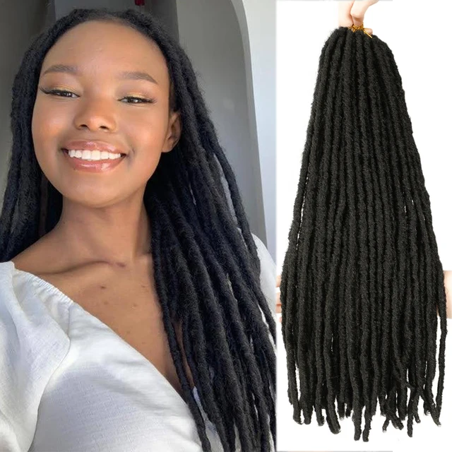 Synthetic Crochet Braiding Hair Extensions Dreadlocks Ombre Brown Colored X-TRESS Soft Straight Faux Locs Braids Hair For Women #2