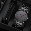 2024 Mens Fashion Minimalist Watches Men Business Casual Quartz Watch Simple Male Stainless Steel Mesh Band Clock Reloj Hombre 2