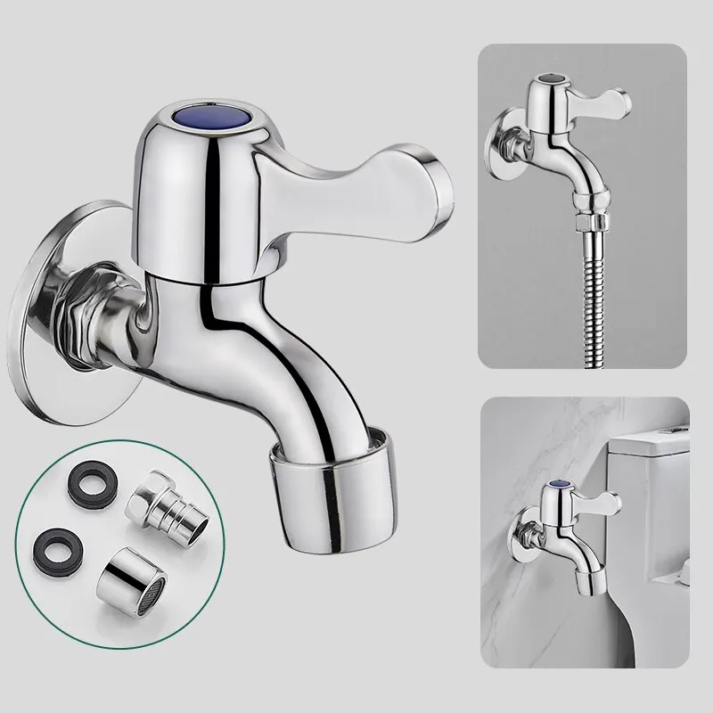 Washing Machine Faucet Washing Machine Faucet Extended By 4 Points 20mm Household Use G1/2 Single Cold Wall Mop Sink Dedicated Outdoor Universal