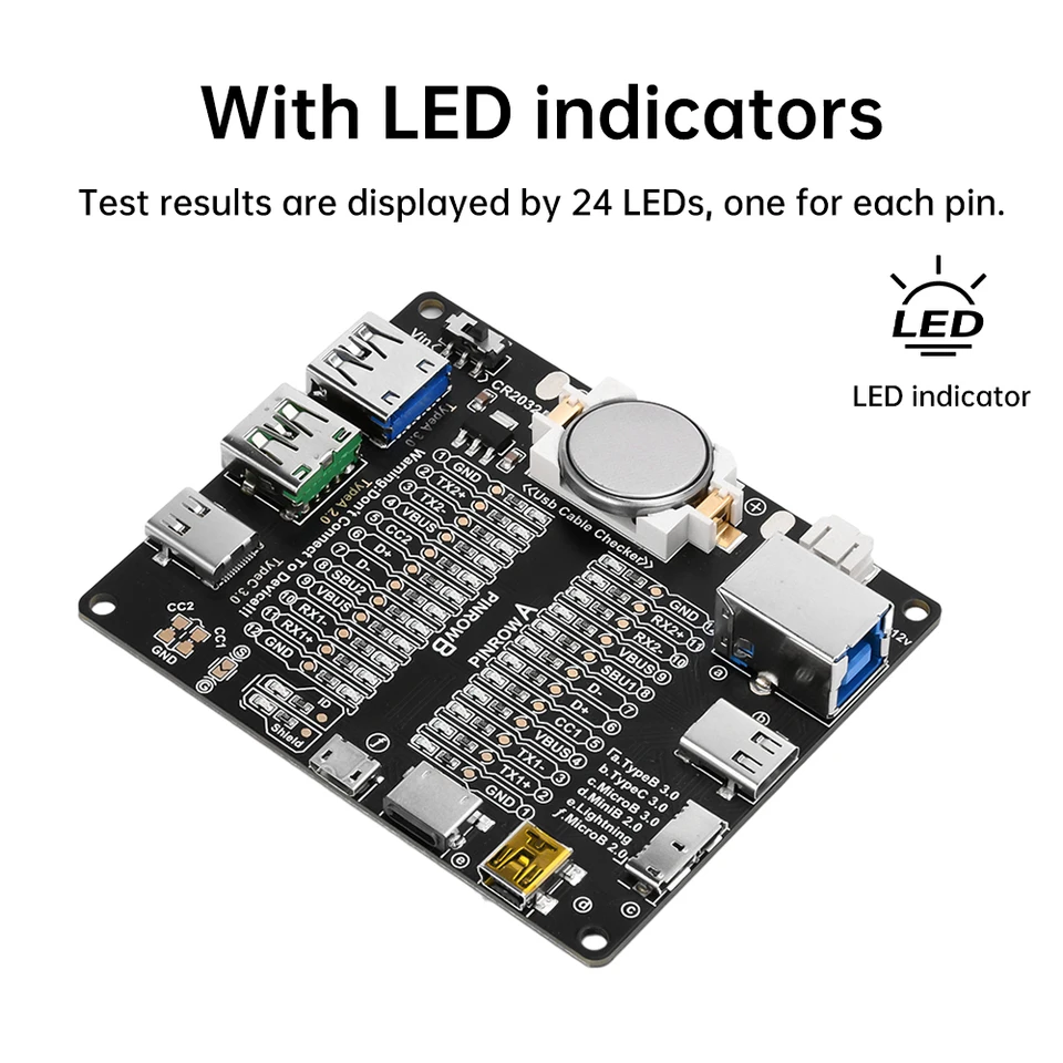USB Data Cable Detection Board Type-C Micro A Type B Test