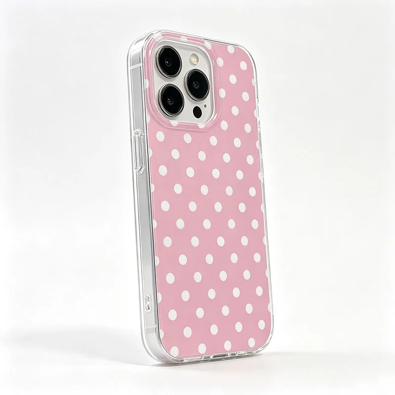 Pastel Pink Polka Dot Clear Phone Case