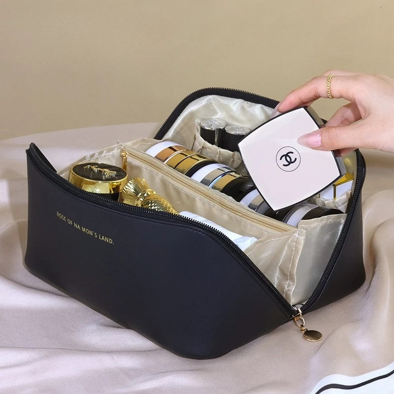 Elegant Waterproof Large-Capacity Makeup and Skincare Clutch