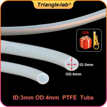 Trianglelab PTFE 튜브, 토끼 MMU 1.75mm 필라멘트 핫 압출기, 부드러운 Ptfe 교체 튜브, 3mm x 4mm, ID3mm, OD4mm