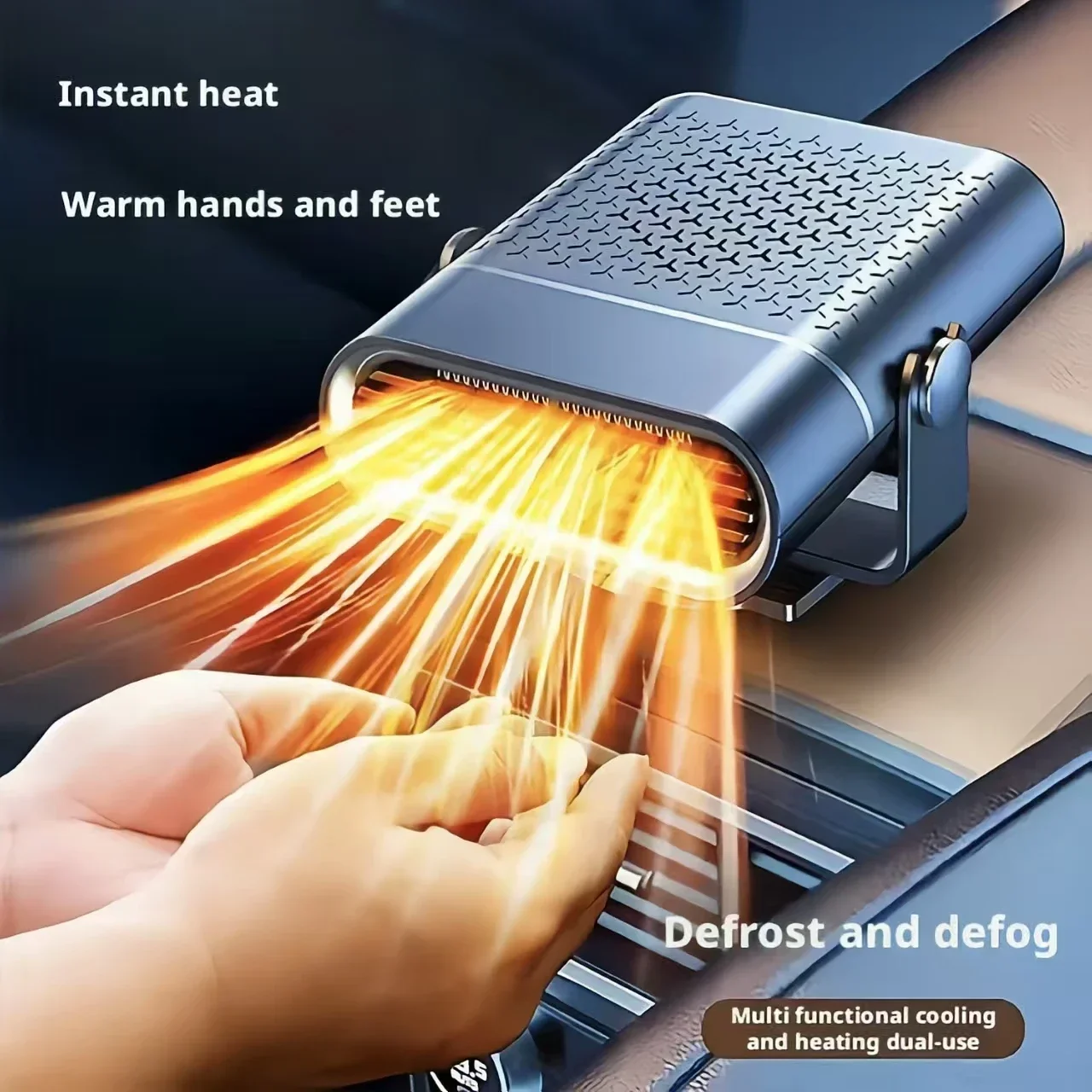 Car Heater Defroster Defogger 12V/24V Universal for Cars & Trucks 2-in-1 Cooling & Heating Quiet Operation Adjustable Angle - 2