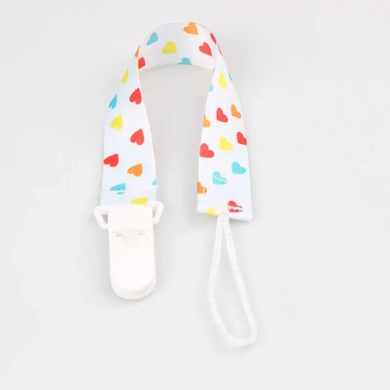 Pacifier Clip Cartoon Fixed Button Baby Pacifier Clip Chain Ribbon Dummy Soother Holder Chain Anti-drop Buckle Strap for Nipple Infant Feeding