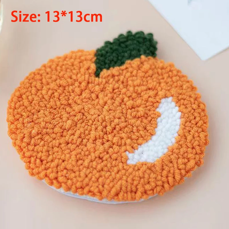 DIY Magic Embroidery Punch Needle Tufted Coaster Set Tufting Lemon Coaster  Rug Hooking Kit With Yarn Beginner Craft Needlework - AliExpress