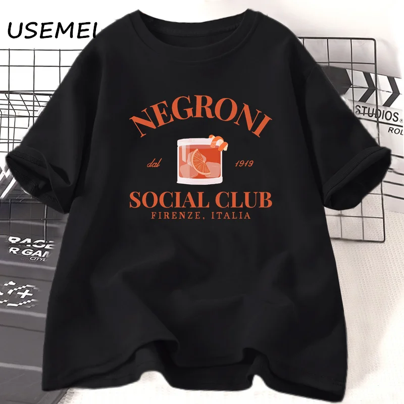 

Negroni Social Club Short Sleeve T-Shirt Women Men Casual Summer Cotton Short Sleeve T Shirt Unisex Bachelor Party Tee Shirt