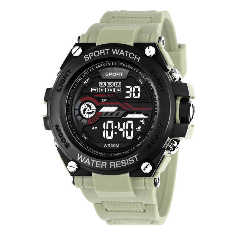 Men's outdoor sports watch multifunctional night light alarm clock timing electronic watch 2