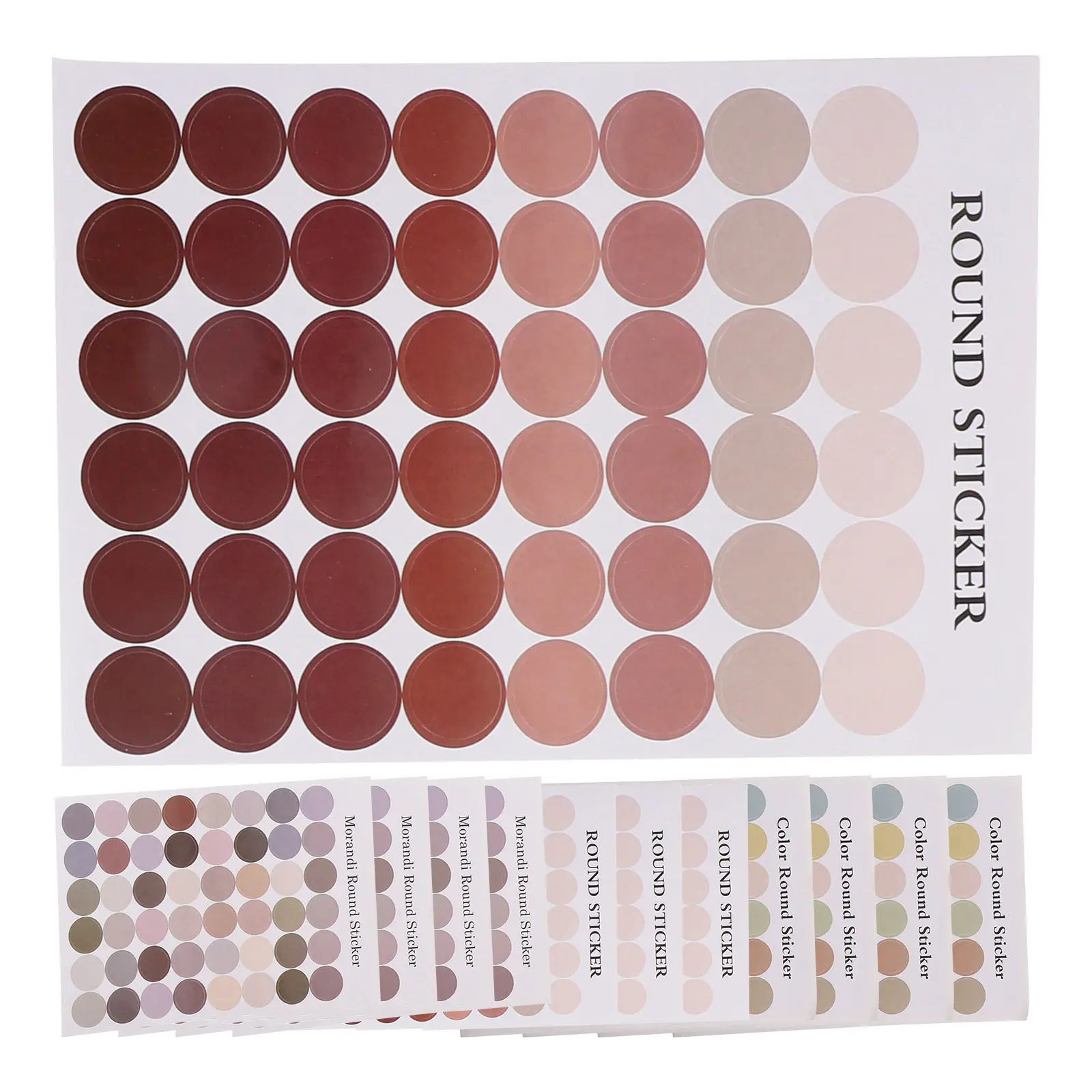 12 시트 종이 씰링 스티커 도트 디자인 서클 라벨 스티커 봉투 선물 포장 DIY 스크랩북 베이킹 가방