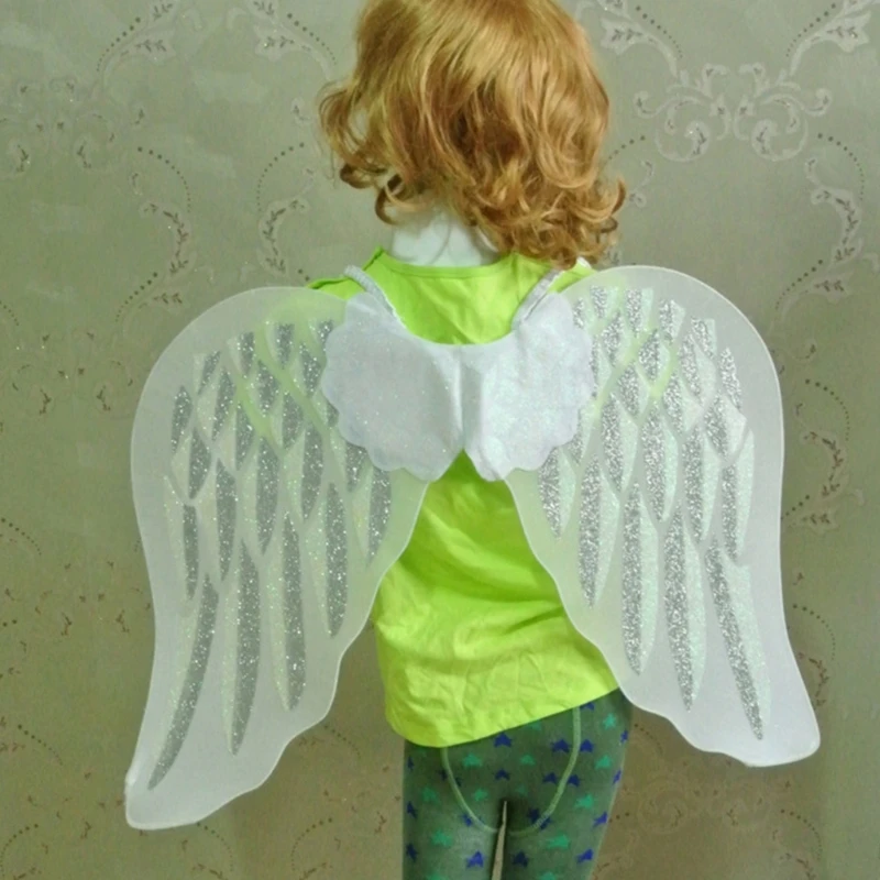 White Fairy / Angel Wings Costume - One Size Fits Kids & Adults - Fancy Dress Halloween Christmas