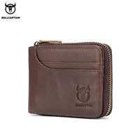 BULLCAPTAIN RFID New Men's Wallet Leather Coin Purse Designer Brand Wallet Clutch Leather Wallet Men's Wallet Card Holder 1