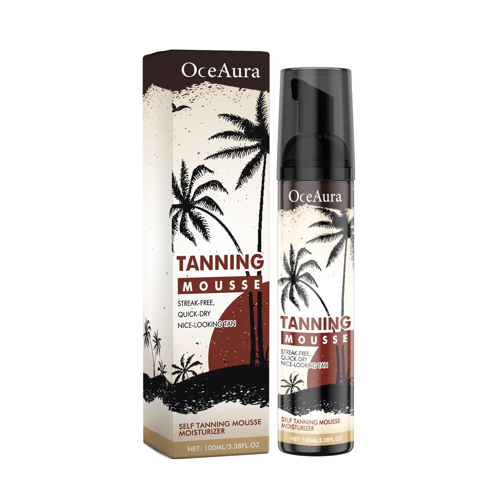 Body Self Tanner Mousse Bronzer Tanning Sunbath Long Lasting Smooth Nourish Natural Shining Brown Color Sunless Tanning Product