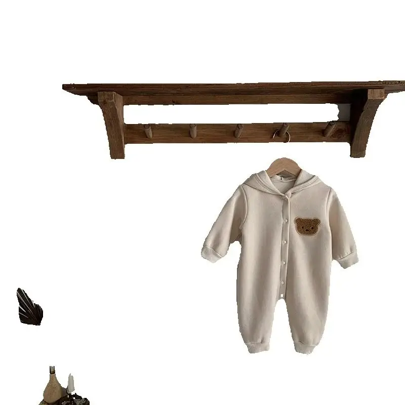 Autumn Hooded Baby Bodysuit for Newborns Soft One Piece Jumpsuit