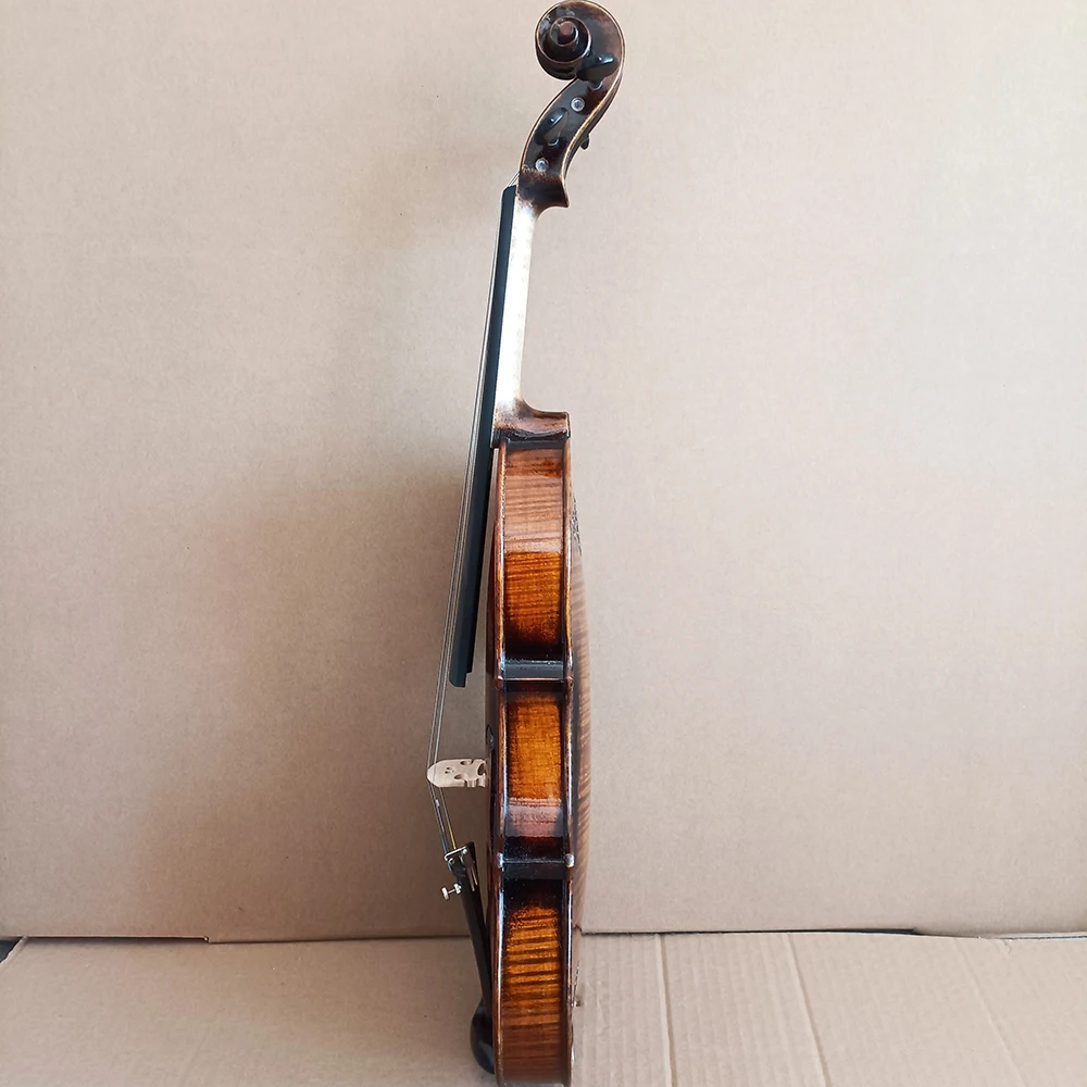 High grade Hand carved violin 4/4 3/4 solid wood whole board Brown violin professional hand-painted violino With bow Accessories