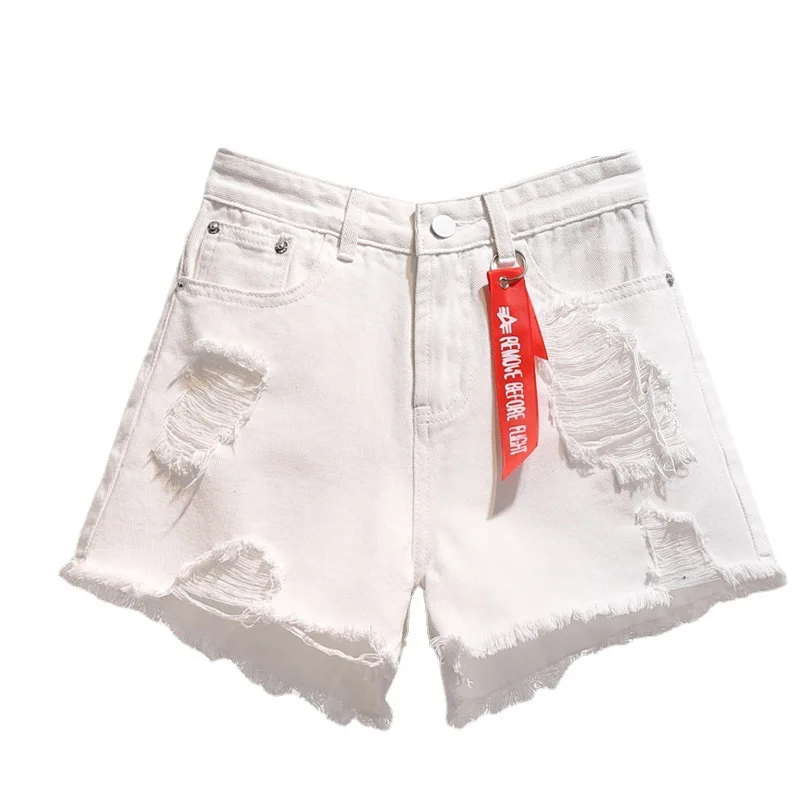 New Ladies Denim Shorts European and American Loose Wide Leg Hot Pants Light Color Slim Super Shorts