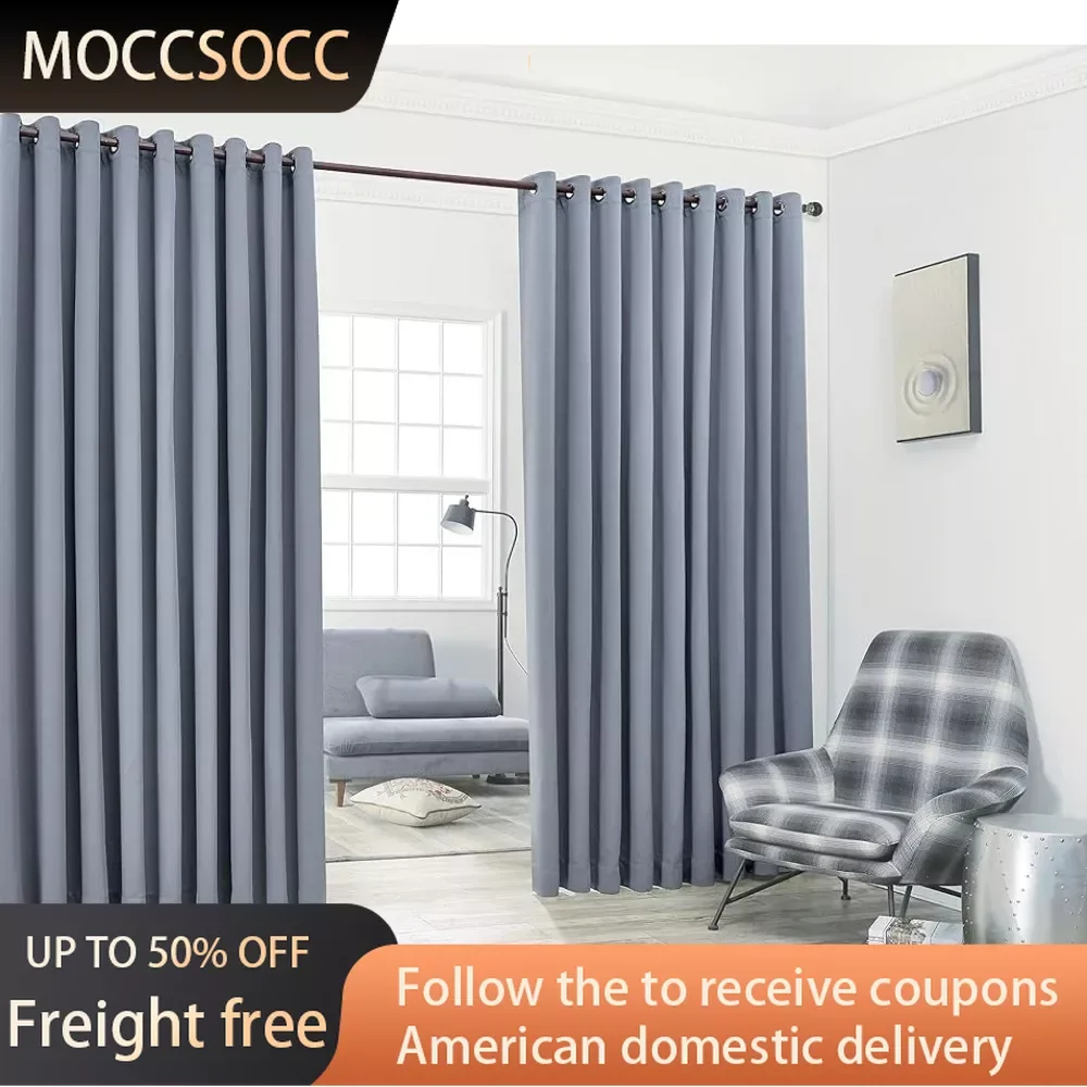 

Light Gray Extra Wide Curtain Panels With 2 Matching Tie-Backs. Use As Wall Curtains Window Curtains for Living Room Divider