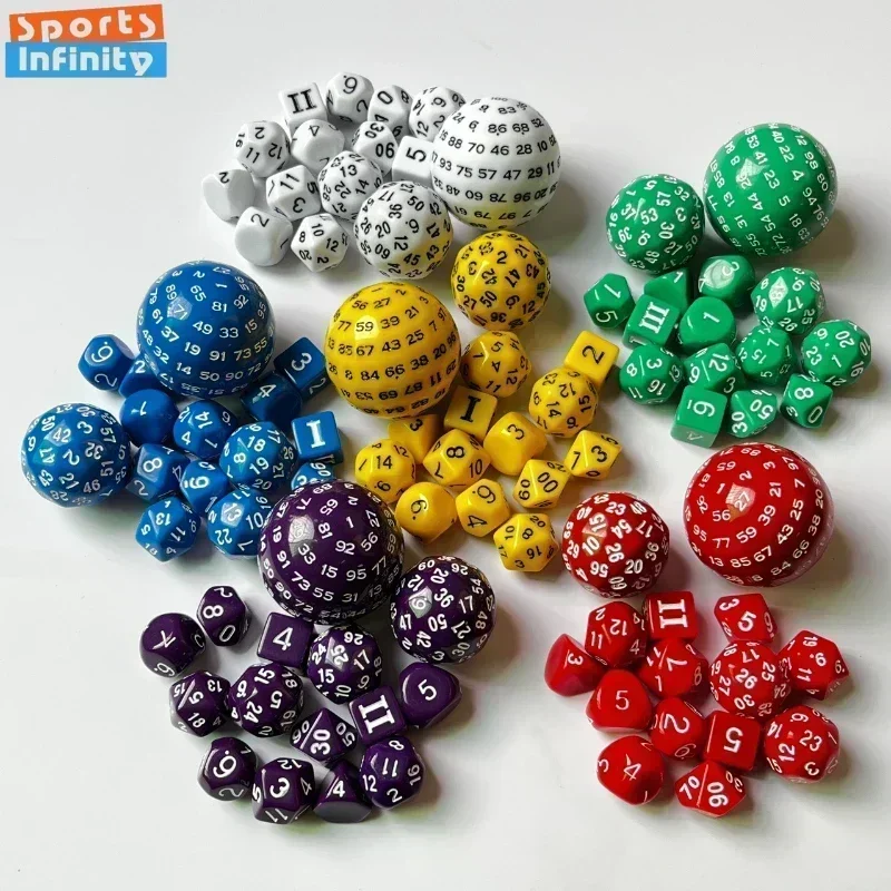 Solid Colored Dice 15PCS 3~100 Faces Dnd RPG Board Games
