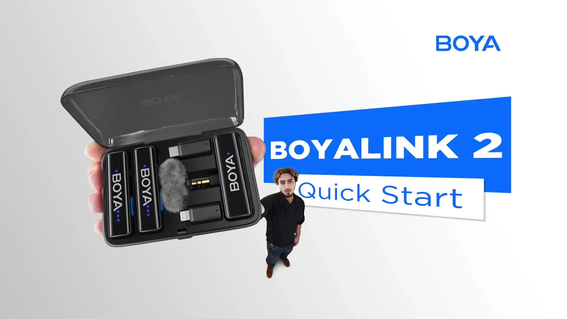 BOYA BOYALINK 2 ワイヤレスラベリアラペルマイク iPhone Android