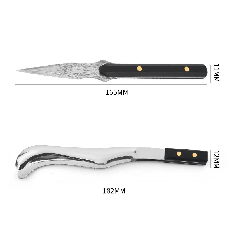Stainless Steel Damascus Tea Knife Set with Tea Clip for Chinese Pu'er Needle Cutting Machine Delicate Pu'er Cutter Tool