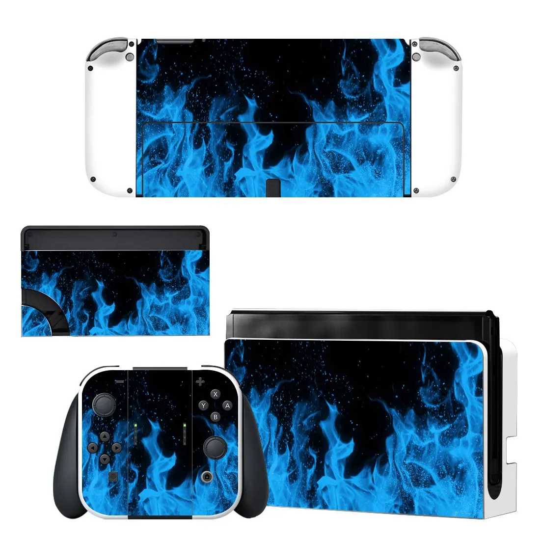 Full Body Protective Cover Skin Art Decals Compatible Nintendo Switch Oled Game Console Controller Decor 1set Starry Sticker 