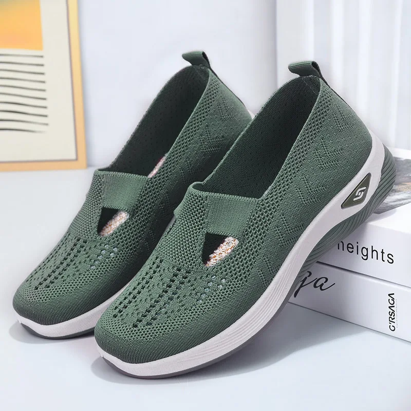 2024 Summer New Comfort Casual Women's Shoes Fashion Soft Sole Breathable Hollow Out Flat Shoes for Women Zapatos De Mujer