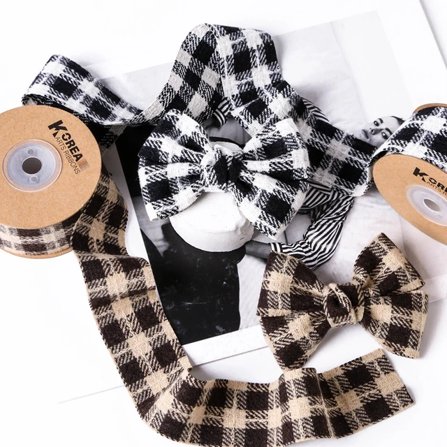 10Yards 25MM 38MM Houndstooth Lattice Ribbons For Hair Bows DIY Crafts  Wedding Decorate Handmade YM2021120604